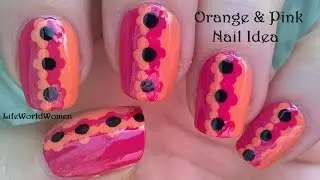 Orange & Pink FLOWER NAIL ART Tutorial For Summertime! / Mix & Match