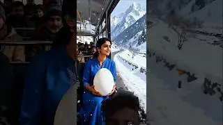 A large egg rolls through the snow and reaches a bear's cave #ai #egg #save #bear