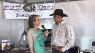 Crystal Rae Coddington of the Rodeo Round Up talks with World Champion bull rider Dustin Elliott