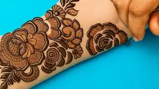 Simple phool wali mehandi/Circle wali mehandi/Back side mehndi/Full hand mehndi design 