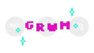 Animated word GRWM in pink pixel typography