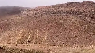 A Waterfall in the Desert Mountains in Morocco