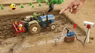 diy mini tractor ploughing science project | electric motor water pump @Weldux