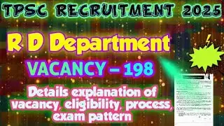 Bumper vacancy💥 TPSC recruitment| RD Department || full details about salary, syllabus, exam pattern