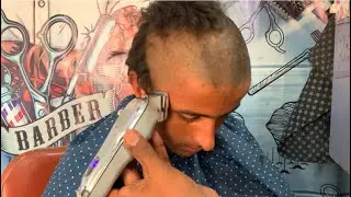 Curly Hair to Full BaldTransformation | Machine HeadShave ASMR