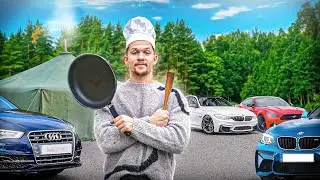 Мы отправились в зимний поход в армейскую палатку (с шестью спортивными автомобилями).