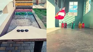 Breaking Glass Bottles I Bottle Crush I Bottle Rolling Down Stairs EP 2 #satisfying #bottlecrush