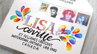 Tie Dye Lettering on an Envelope