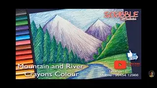 How to Draw Mountain and River Drawing / Color Shading / Mountain / River