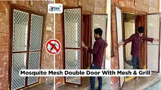 Mosquito Mesh Double Door With Mesh and Grill #hyderbad 📞7676696786 #kgnservices #home #doors 
