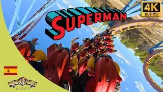 Superman - Last Row POV 4K - Parque Warner Madrid 2025