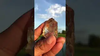 Finding Natural Topaz Gemstone In River Near The Mountain