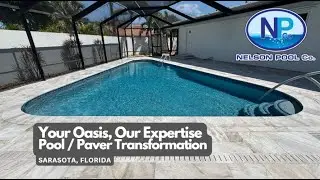 Nelson Pool Company - Pool Renovation - Pebble Sheen Aqua Blue, Stone Mart Platinum Silver Pavers