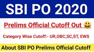 SBI PO Prelims Official Cutoff 2020|SBI PO Prelims Score Card 2020 Out|#sbipoprelimsresult2020