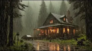 Сильный дождь ночью для мгновенного сна 🌧️ Нежные звуки дождя &bull; Снятие стресса и глубокий покой