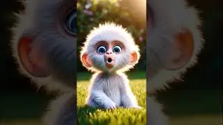 Cute White Baby Monkey Blowing Bubbles 😍 | Funny Monkey Laughing & Clapping | Shorts