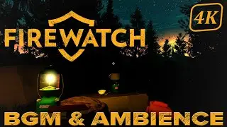 🌙 4K Fire Watch BGM Ambience | 1 HR of Campsite Sounds | Background OST for Sleep, Study & Focus