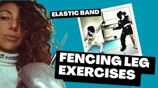 Fencing leg exercises with elastic bandage #fencing #footwork  #training