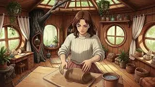 Living Alone in a Forest Treehouse | Candle Making, Pottery & Hot Tub in the Rain | Calm Ghibli ASMR