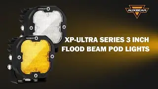 Auxbeam&reg; XP-ULTRA Series 3 Inch 80W Flood Beam LED Pods Amber&White Offroad Lights