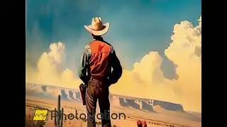 Cowboy in the Desert Texas Glass Wall Art