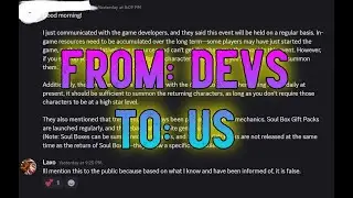 Message From BLEACH Immortal Eternal Soul Devs to the Community.