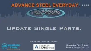 ADVANCE STEEL: Update Single Parts