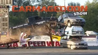 Car Pile Jump Stunt Gone Wrong - Carmageddon Show