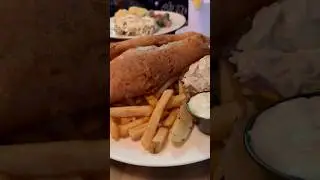 Fish & Chips with beer batter, Cole slaw & tartar sauce!#sodelicious#theyarebigtoo#shorts
