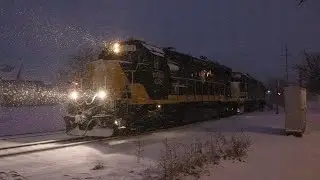 TRAINS IN THE SNOW! Awesome K5LA Echoes and CSX 1776 with S5T! Terre Haute, IN
