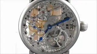 Beautiful Rougois Skeleton Watch Hand Wind Silver Movement rms33s