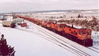 CN Rail train with 3 WHRC RS 23s 29 December 2001