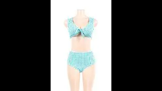 Padded Gingham Wide Straps High Waist Two-Piece Bikini Wholesale