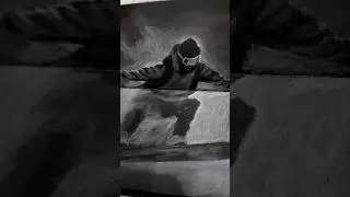 Drawing verbs day 12/30: Snowboarding, daily drawing day 262 #snowboard #timelapse #charcoaldrawing