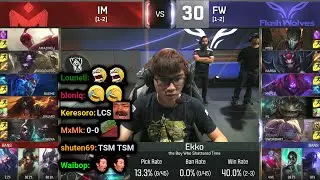IM vs FW | 2016 Worlds - Group Stage Day 8 | Twitch VOD with Chat