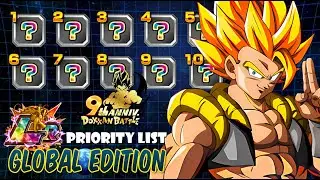 LR PRIORITY LIST GLOBAL 9 YEAR ANNIVERSARY | Dragon Ball Z Dokkan Battle