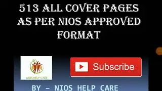 513 All cover pages as per NIOS APPROVED FORMAT