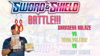 POKEMON BATTLE DARKNESS ABLAZE VS VIVID VOLTAGE VS BRILLIANT STARS!!! SET MANA PADU? ORI KE?