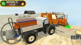 Utility Truck Driving Over Buildings - Construction Site Truck Driver Android Gameplay HD