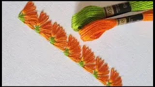 Beautiful Border Embroidery using Lazy Daisy Stitch | लेज़ी डेज़ी स्टिच से नई बॉर्डर कढ़ाई 2026