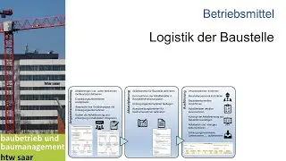 Logistikelemente der Baustelleneinrichtung - Baubetrieb - htw saar