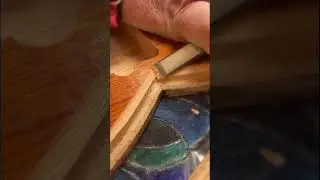 Adding a little detail on this truly custom Bass Guitar. #fretlessbass #woodworking #kbc