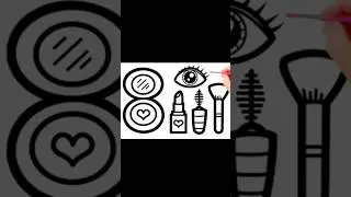 How to draw Makeup Set Drawing, Coloring for Kids & Toddlers