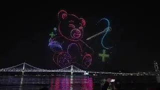 부산 광안리해수욕장/영상15분 오늘은 드론쇼 (어린이 병원 놀이) 대한민국은 드론도 환상적으로 많이  발전했습니다. 환상 적 이네요.  구독 좋아요 는 사랑입니다. 감사합니다.