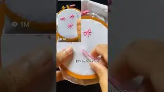 Viral Bow embroidery🎀🎀 beautiful embroidery design #trending #embroidery  #bow #handbroidery
