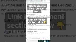 HOW TO CREATE A PAYPAL ACCOUNT IN 2023. #makingmoneyonline #paypal #sidehustle #smallbusiness