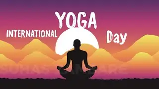 International Yoga day motion graphics background