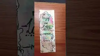A bookmark made by using watersplash technique. #art #bookmark #rainbow