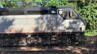 New Jersey Transit Alstom PL42AC 4028 departing Mountain Station