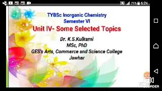 TYBSc Inorganic Chemistry Sem VI - Dr. K.S.Kulkarni